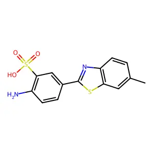 Benzenesulfonic acid, 2-amino-5-(6-methyl-2-benzothiazolyl)- structure