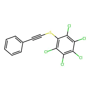 1,2,3,4,5-pentachloro-6-(2-phenylethynylsulfanyl)benzene structure