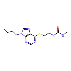 1-[2-(9-butylpurin-6-yl)sulfanylethyl]-3-methylurea structure