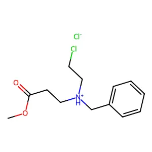 benzyl-(2-chloroethyl)-(3-methoxy-3-oxopropyl)azanium chloride structure