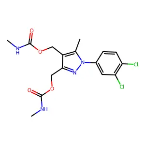 [1-(3,4-dichlorophenyl)-5-methyl-3-(methylcarbamoyloxymethyl)pyrazol-4-yl]methyl N-methylcarbamate structure