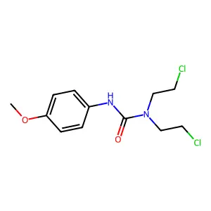 1,1-bis(2-chloroethyl)-3-(4-methoxyphenyl)urea structure