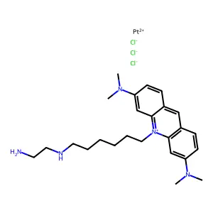 10-[6-(2-aminoethylamino)hexyl]-3-N,3-N,6-N,6-N-tetramethylacridin-10-ium-3,6-diamine;platinum(2+);trichloride structure