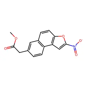 NAPHTHO(2,1-b)FURAN-7-ACETIC ACID, 2-NITRO-, METHYL ESTER structure