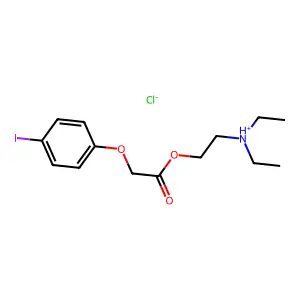 diethyl-[2-[2-(4-iodophenoxy)acetyl]oxyethyl]azanium chloride structure