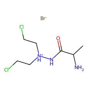 (2-aminopropanoylamino)-bis(2-chloroethyl)azanium bromide structure
