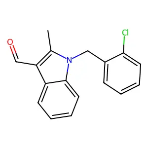 1-[(2-chlorophenyl)methyl]-2-methylindole-3-carbaldehyde structure