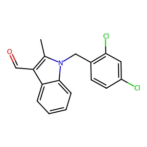 1-[(2,4-dichlorophenyl)methyl]-2-methylindole-3-carbaldehyde structure