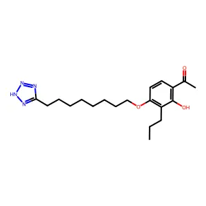 1-(2-hydroxy-3-propyl-4-(8-(2h-tetrazol-5-yl)octoxy)phenyl)ethanone structure