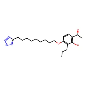 1-(2-hydroxy-3-propyl-4-(9-(2h-tetrazol-5-yl)nonoxy)phenyl)ethanone structure