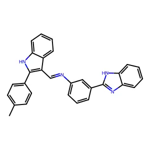 3-(1H-Benzimidazol-2-yl)-N-((2-(4-methylphenyl)-1H-indol-3-yl)methylene)benzenamine structure