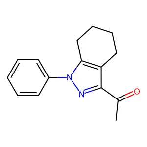 1-(1-phenyl-4,5,6,7-tetrahydroindazol-3-yl)ethanone structure