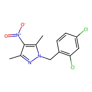 1-(2,4-dichlorobenzyl)-3,5-dimethyl-4-nitro-1H-pyrazole structure