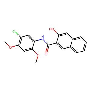 N-(5-chloro-2,4-dimethoxyphenyl)-3-hydroxynaphthalene-2-carboxamide structure