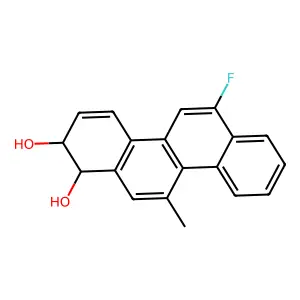 1,2-Chrysenediol, 6-fluoro-1,2-dihydro-11-methyl-, trans- structure