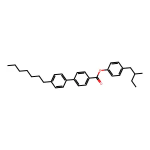 (1,1'-Biphenyl)-4-carboxylic acid, 4'-heptyl-, 4-(2-methylbutyl)phenyl ester structure