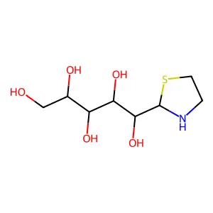1-(1,3-thiazolidin-2-yl)pentane-1,2,3,4,5-pentol structure