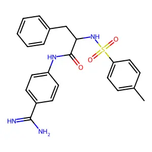 N-(4-carbamimidoylphenyl)-2-[(4-methylphenyl)sulfonylamino]-3-phenylpropanamide structure