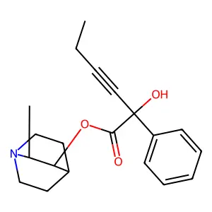 2-Methyl-3-quinuclidyl phenyl(1-butynyl)glycolate structure