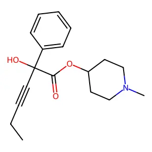 (1-methylpiperidin-4-yl) 2-hydroxy-2-phenylhex-3-ynoate structure
