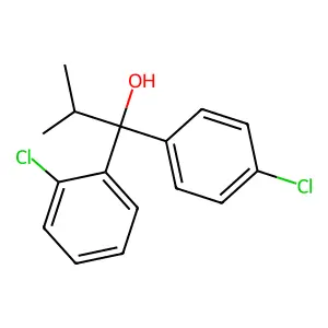 1-(2-chlorophenyl)-1-(4-chlorophenyl)-2-methylpropan-1-ol structure