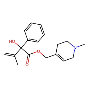 (1-methyl-3,6-dihydro-2H-pyridin-4-yl)methyl 2-hydroxy-3-methyl-2-phenylbut-3-enoate structure