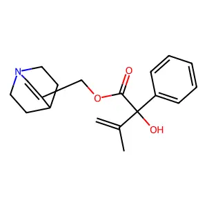 1-azabicyclo[2.2.2]oct-2-en-3-ylmethyl 2-hydroxy-3-methyl-2-phenylbut-3-enoate structure