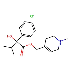 (1-methyl-1,2,3,6-tetrahydropyridin-1-ium-4-yl)methyl 2-hydroxy-3-methyl-2-phenylbutanoate chloride structure