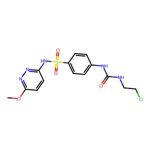1-(2-chloroethyl)-3-[4-[(6-methoxypyridazin-3-yl)sulfamoyl]phenyl]urea structure