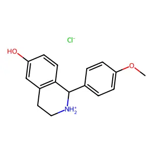 1-(4-methoxyphenyl)-1,2,3,4-tetrahydroisoquinolin-2-ium-6-ol chloride structure