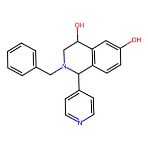 2-benzyl-1-pyridin-4-yl-3,4-dihydro-1H-isoquinoline-4,6-diol structure