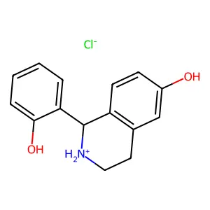 1-(2-hydroxyphenyl)-1,2,3,4-tetrahydroisoquinolin-2-ium-6-ol chloride structure