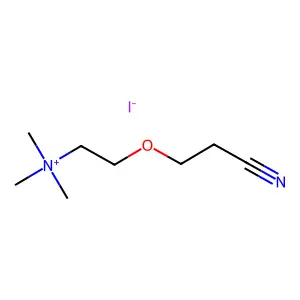 2-(2-cyanoethoxy)ethyl-trimethylazanium iodide structure