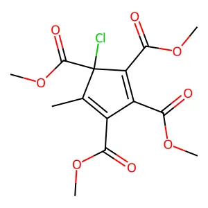 1,2,3,5-Tetracarbomethoxy-5-chloro-4-methylcyclopentadiene structure