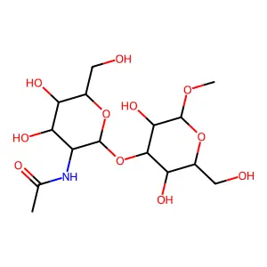 N-[2-[3,5-dihydroxy-2-(hydroxymethyl)-6-methoxyoxan-4-yl]oxy-4,5-dihydroxy-6-(hydroxymethyl)oxan-3-yl]acetamide structure