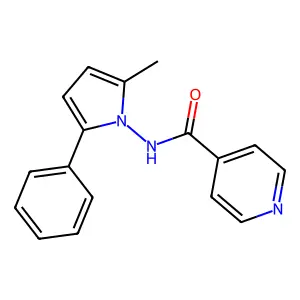 N-(2-methyl-5-phenylpyrrol-1-yl)pyridine-4-carboxamide structure