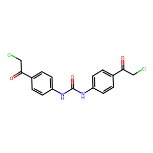 1,3-bis[4-(2-chloroacetyl)phenyl]urea structure