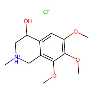 6,7,8-trimethoxy-2-methyl-1,2,3,4-tetrahydroisoquinolin-2-ium-4-ol chloride structure