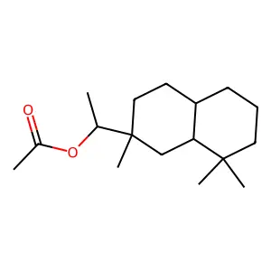 1-(2,8,8-trimethyl-1,3,4,4a,5,6,7,8a-octahydronaphthalen-2-yl)ethyl acetate structure