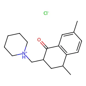 1(2H)-Naphthalenone, 3,4-dihydro-4,7-dimethyl-2-(piperidinomethyl)-, hydrochloride structure