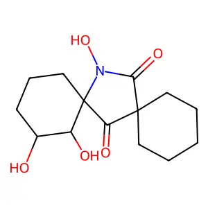 12,13,14-trihydroxy-14-azadispiro[5.1.58.26]pentadecane-7,15-dione structure