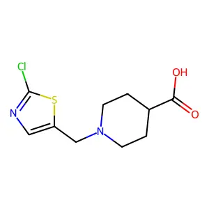 1-[(2-chloro-1,3-thiazol-5-yl)methyl]piperidine-4-carboxylic acid structure