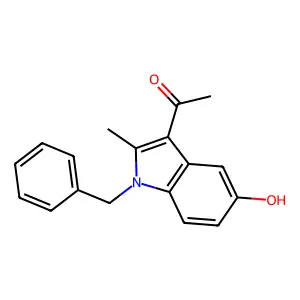 1-(1-benzyl-5-hydroxy-2-methylindol-3-yl)ethanone structure