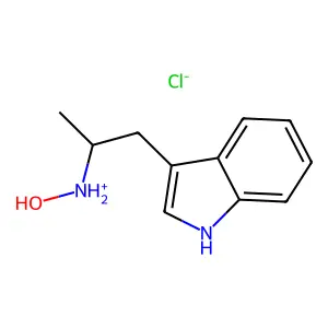 INDOLE, 3-(2-(HYDROXYAMINO)PROPYL)-, HYDROCHLORIDE, (+-)- structure