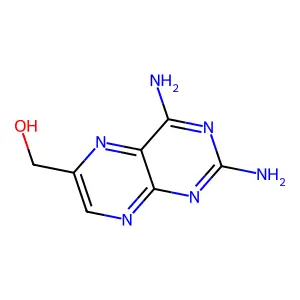 (2,4-diaminopteridin-6-yl)methanol structure