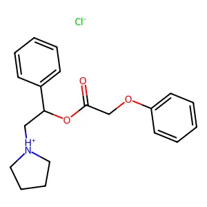 (1-phenyl-2-pyrrolidin-1-ium-1-ylethyl) 2-phenoxyacetate chloride structure