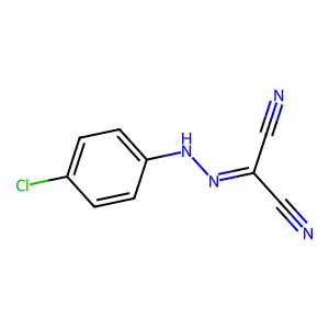 Carbonylcyanide 4-chlorophenylhydrazone structure