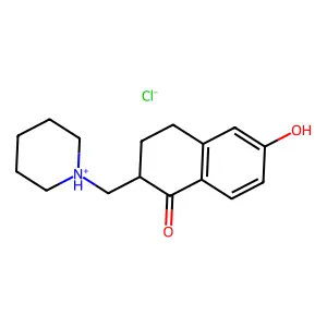 3,4-Dihydro-6-hydroxy-2-(piperidinomethyl)-1(2H)-naphthalenone hydrochloride structure