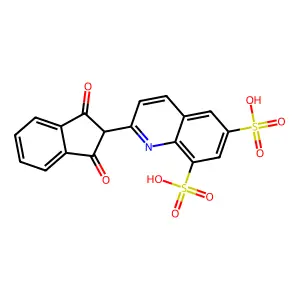 2-(1,3-dioxoinden-2-yl)quinoline-6,8-disulfonic acid structure