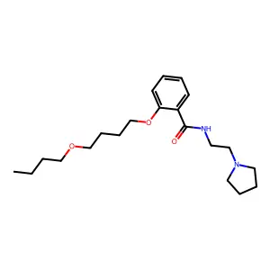 BENZAMIDE, o-(4-BUTOXYBUTOXY)-N-(2-(1-PYRROLIDINYL)ETHYL)- structure